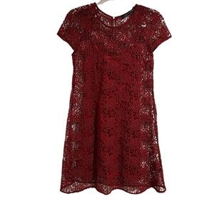 Zara lace‎ slip dress red xs